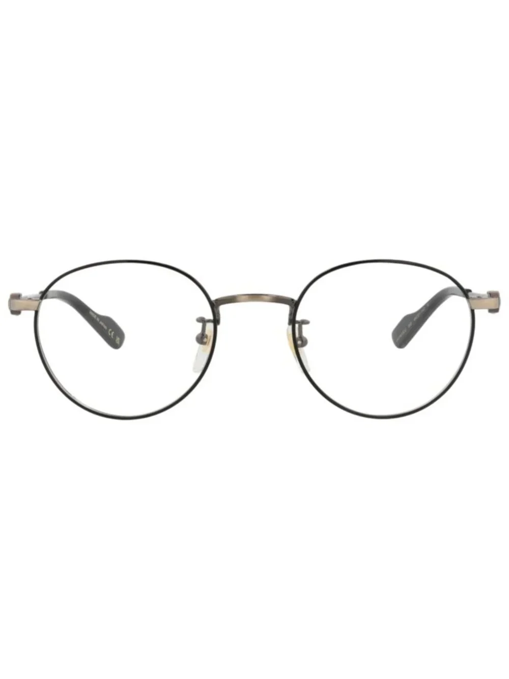 New Gucci Women's Eyeglasses Round Oval Metal Frame Gold Gold Transparent